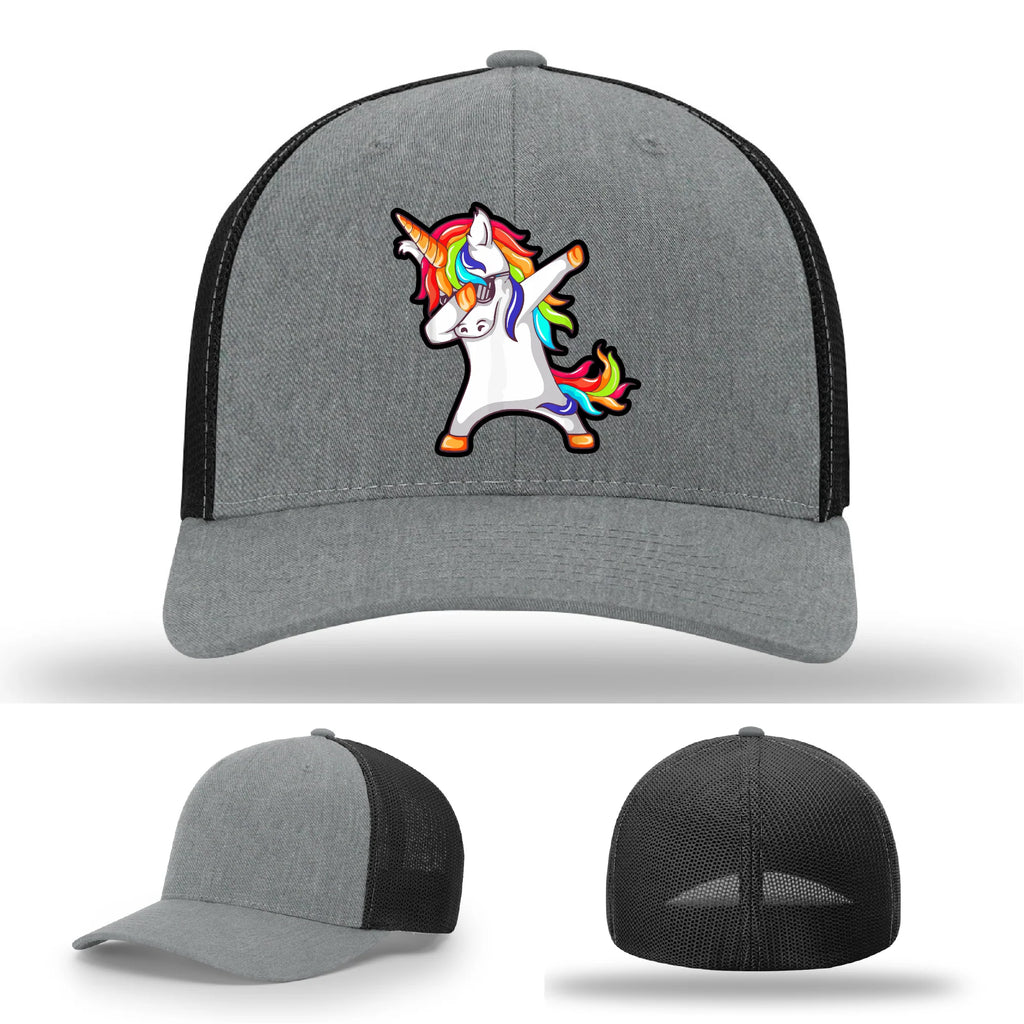Dabcorn Hat | Full-Color Leather Patch Dabbing Unicorn Design
