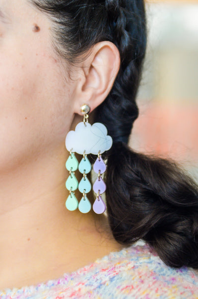 Pastel Rainbow Cloud Pride Earrings