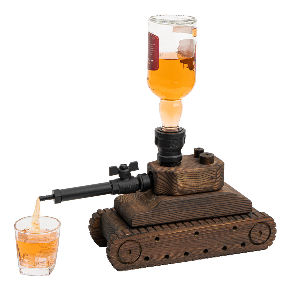 Tank Liquor Dispenser By Mahogany Wood Whiskey Decanter Gifts For Him Fathers Day Ve