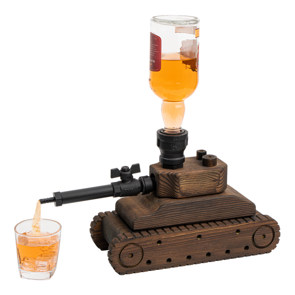 Tank Liquor Dispenser By Mahogany Wood Whiskey Decanter Gifts For Him Fathers Day Ve