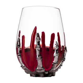 Bloody Skeleton Hand Wine Glass Set Of 2 By 16OZ Skeleton Glasses 5 H Goth Gifts Ske