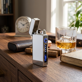 Flameless Flip Top Lighter Silver
