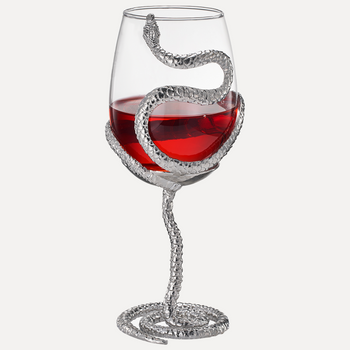 Stemmed Snake Wine Glass Single 19OZ Spooky Reptile Glasses 10 H Goth Gifts Skeleton Gifts Skeleton