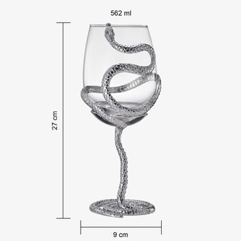 Stemmed Snake Wine Glass Set Of 2 19OZ Spooky Reptile Glasses 10 H Goth Gifts Skeleton Gifts Skeleto
