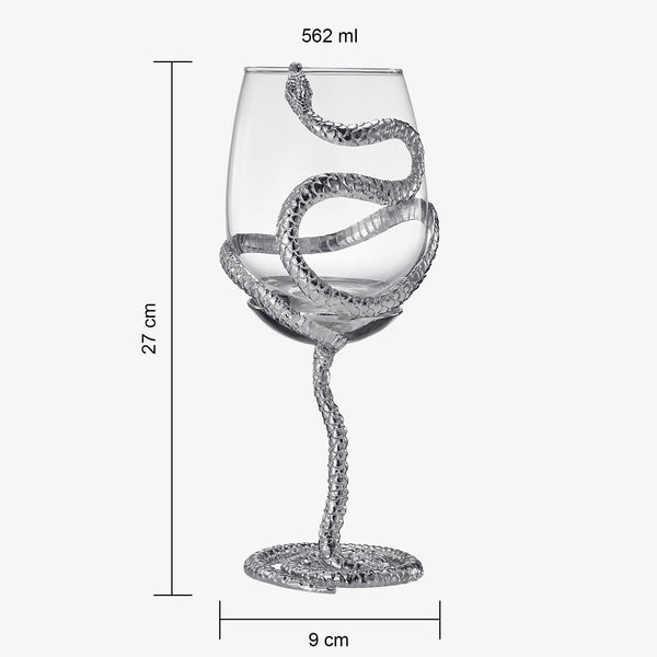 Stemmed Snake Wine Glass Set Of 2 19OZ Spooky Reptile Glasses 10 H Goth Gifts Skeleton Gifts Skeleto