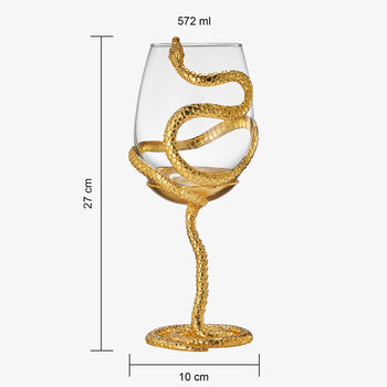 Stemmed Snake Wine Glass Set Of 2 19OZ Spooky Reptile Glasses 10 H Goth Gifts Skeleton Gifts Skeleto