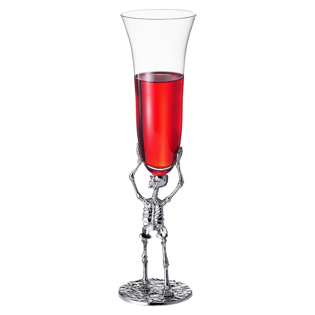 Skeleton Champagne Flute Glass Single 7 5OZ Halloween Skeleton Glasses 10 H Goth Gifts Skeleton Gift