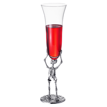 Skeleton Champagne Flute Glass Single 7 5OZ Halloween Skeleton Glasses 10 H Goth Gifts Skeleton Gift