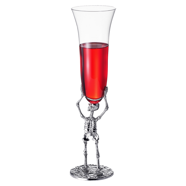 Skeleton Champagne Flute Glass Single 7 5OZ Halloween Skeleton Glasses 10 H Goth Gifts Skeleton Gift