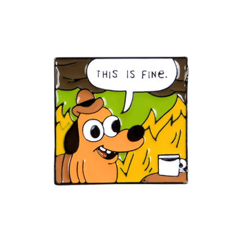 Cartoon Dog Coffee Fire Enamel Pin 