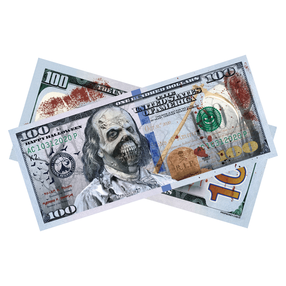 $100 Halloween Graveyard Bills