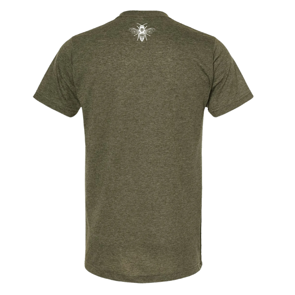 Heather Military Green Round Short Sleeve Shirt