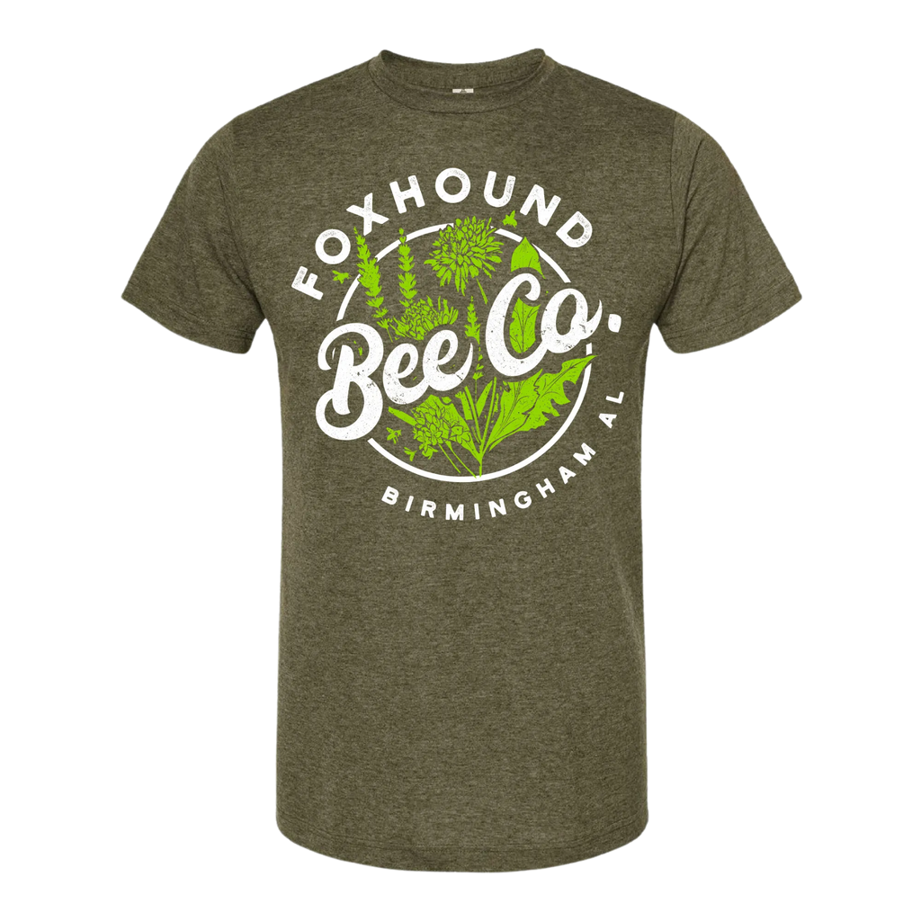 Heather Military Green Round Short Sleeve Shirt
