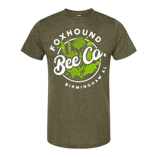 Heather Military Green Round Short Sleeve Shirt
