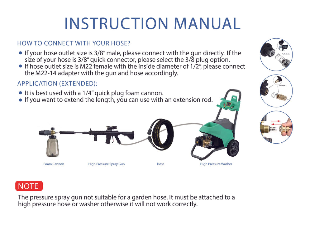Pressure Washer Gun Car Cleaning Tool Unique Mechanism High Pressure Spray Washing Equipment For Car