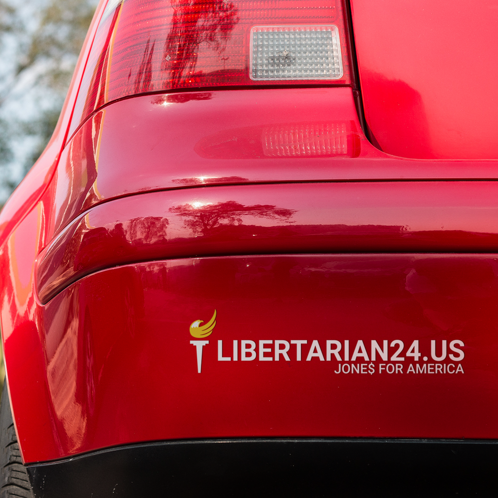 LibertarianParty24.US Jones for America Vinyl Window Decal