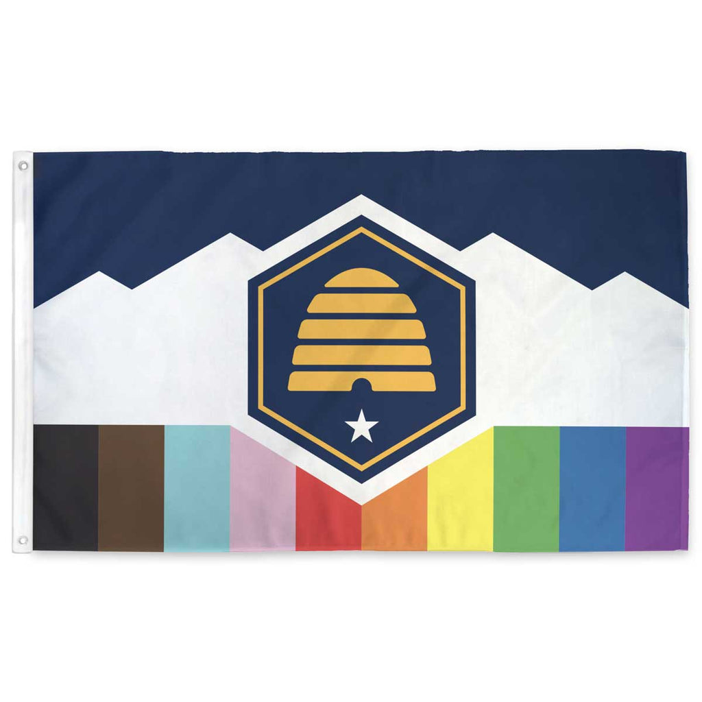 Utah LGBTQ+ Pride Flag | Rainbow Beehive Flag