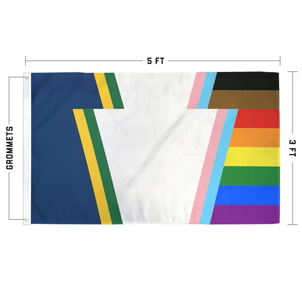 Rainbow Pennsylvania Keystone Flag