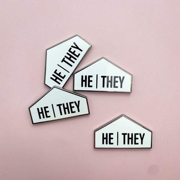 Pronoun + Flag Magnet Pin Badges (Top Pronouns Only)