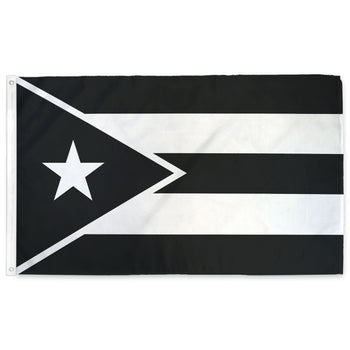 Black & White Puerto Rico Flag
