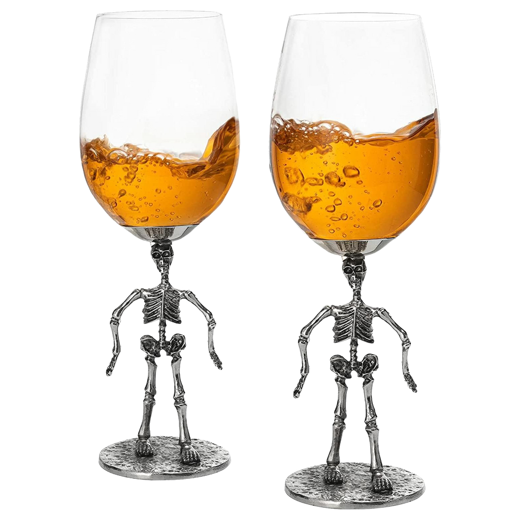 Stemmed Skeleton Wine Glass Set Of 2 By 12OZ Skeleton Glasses 10 H Goth Gifts Skelet
