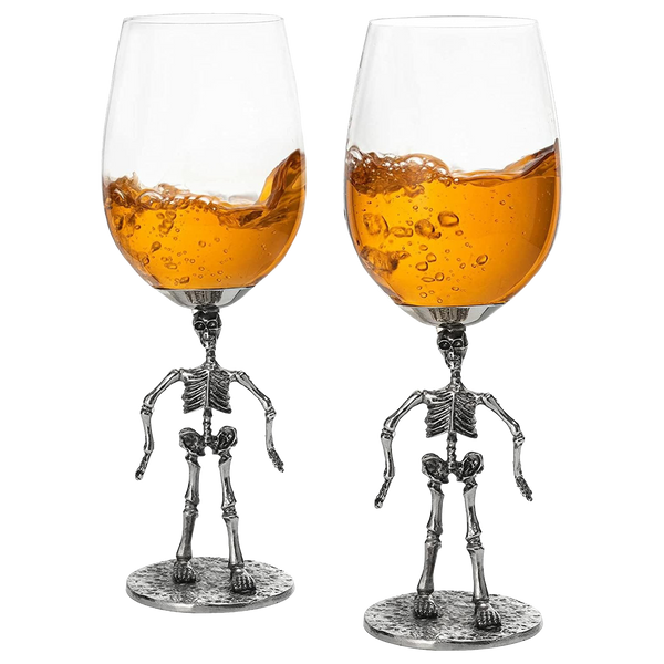 Stemmed Skeleton Wine Glass Set Of 2 By 12OZ Skeleton Glasses 10 H Goth Gifts Skelet