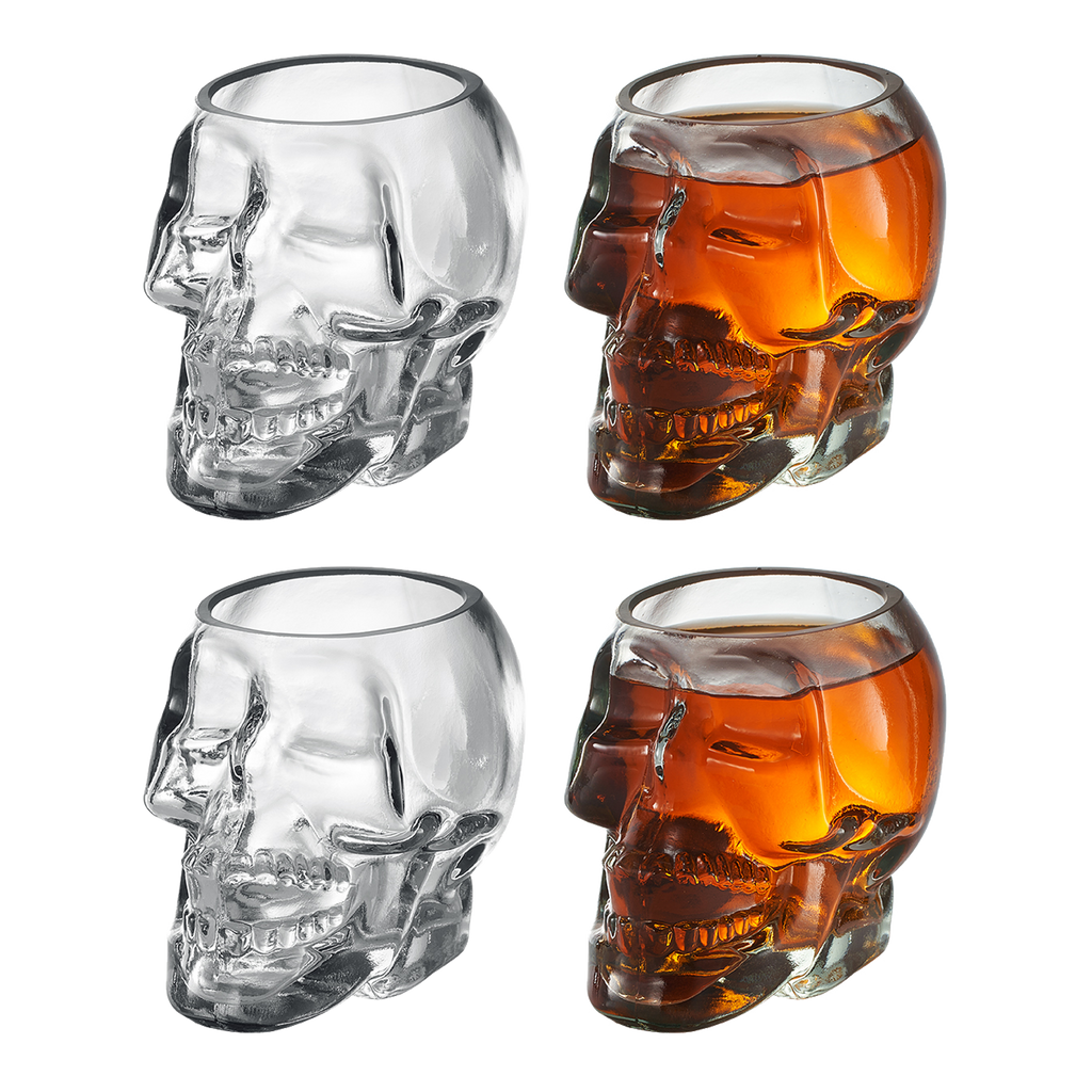 Monkey And Heroes Extra Large Skull Shot Glasses Set Of 4 Use Skull Head Cup For A Whiskey Scoth And