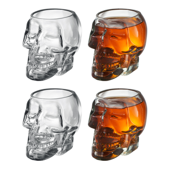 Monkey And Heroes Extra Large Skull Shot Glasses Set Of 4 Use Skull Head Cup For A Whiskey Scoth And