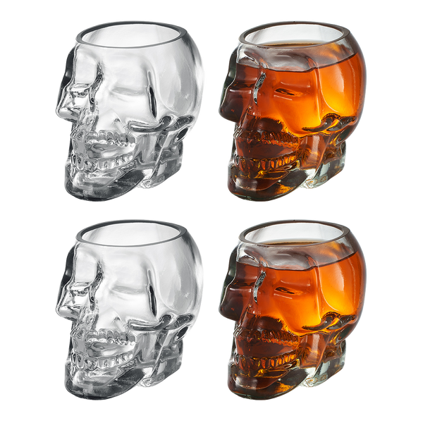 Monkey And Heroes Extra Large Skull Shot Glasses Set Of 4 Use Skull Head Cup For A Whiskey Scoth And