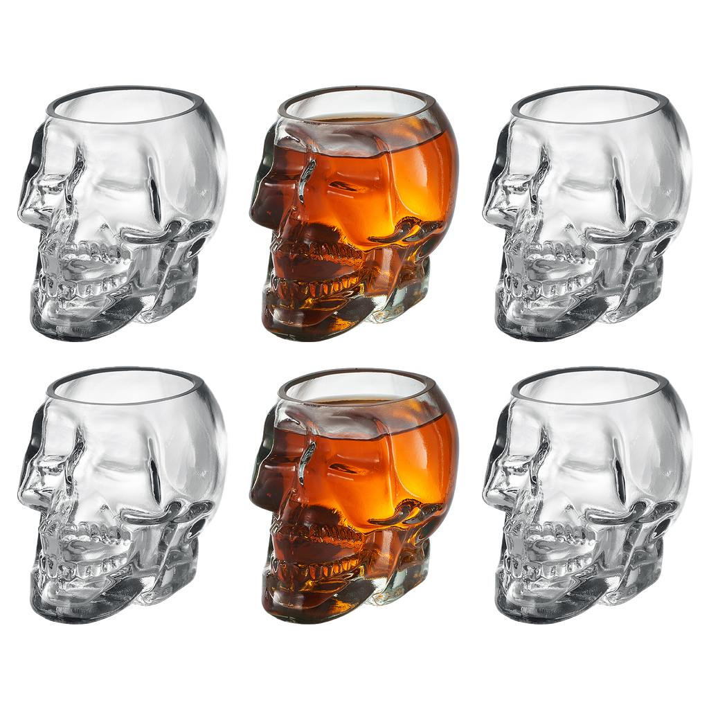 Skull Shot Glasses Set Of 6 By 3OZ Skull Glasses 3 H Goth Gifts Skull Gifts Skull De