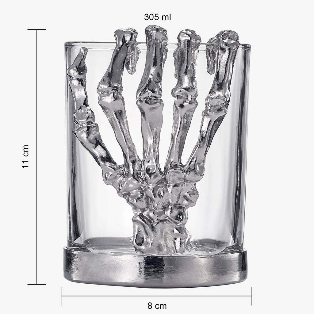 Skeleton Whiskey Glass Tumbler Single 10OZ Halloween Skeleton Glasses 4 3 H Goth Gifts Skeleton Gift