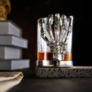 Skeleton Whiskey Glass Tumbler Single 10OZ Halloween Skeleton Glasses 4 3 H Goth Gifts Skeleton Gift