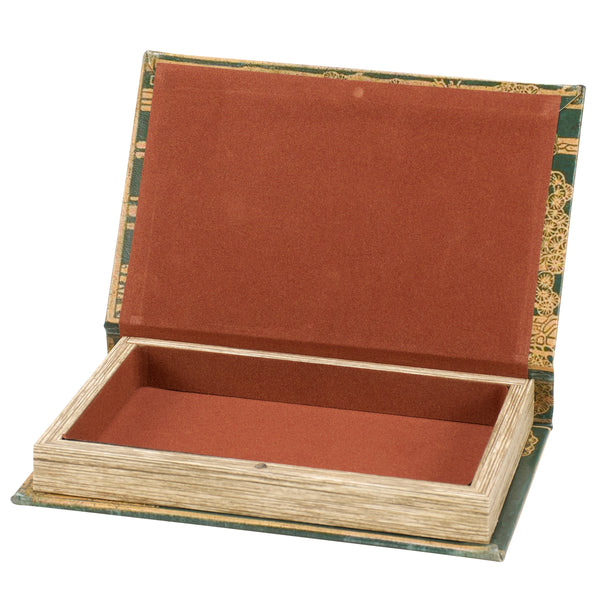 The Open Road Vintage Book Box | Trees Book Shaped Storage Stash Trinket Box