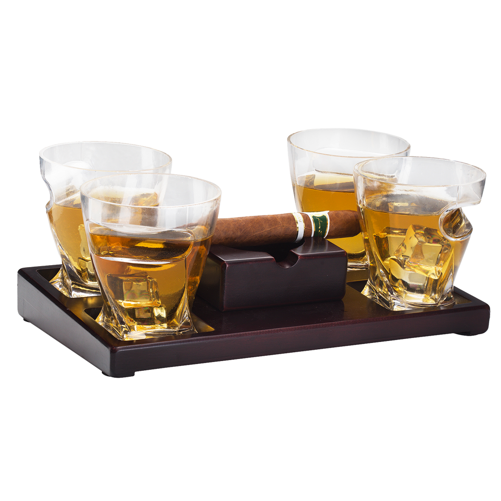 Cigar Holder Whiskey Glasses Premium Barware Gift Elegant Drinkware Collection