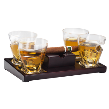 Cigar Holder Whiskey Glasses Premium Barware Gift Elegant Drinkware Collection