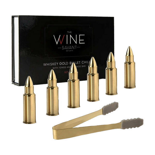 Bullet Whiskey Stones Gold Premium Barware Gift Elegant Drinkware Collection