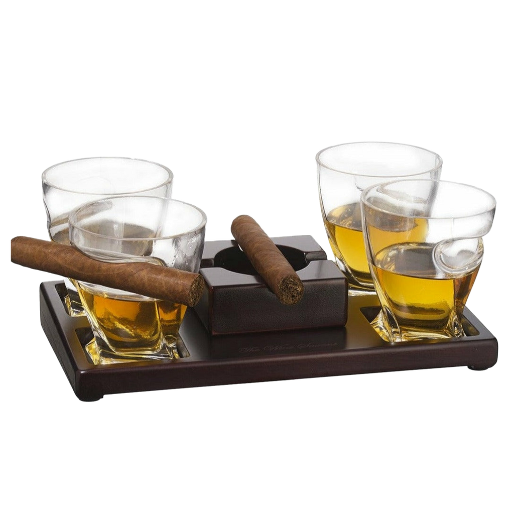 Cigar Holder Whiskey Glasses Premium Barware Gift Elegant Drinkware Collection