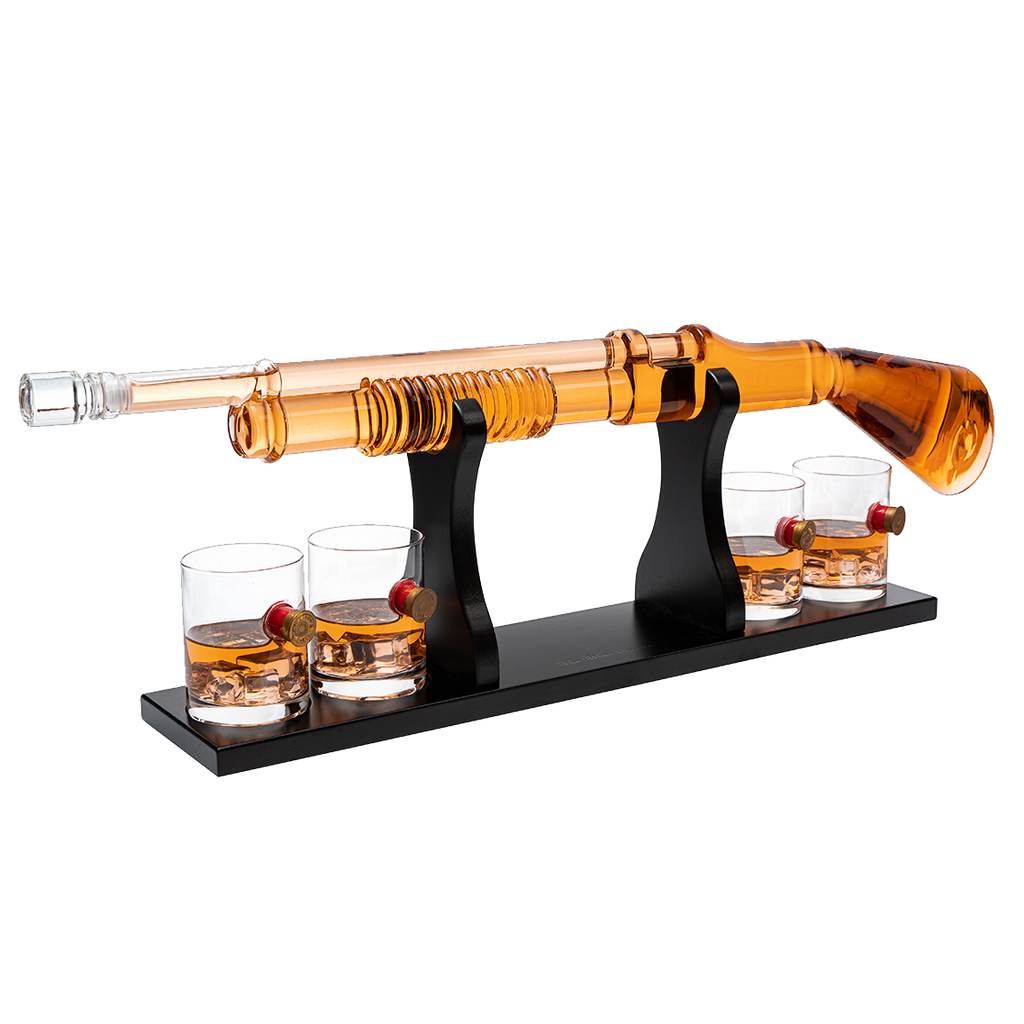 Shotgun Whiskey Decanter Set Limited Edition Silencer Stopper 800 Ml 4 12OZ Bullet Glasses Unique Gi