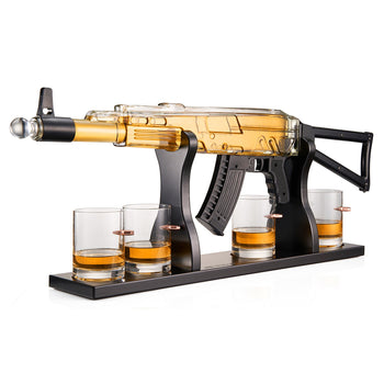 Gun Whiskey Decanter Set Limited Edition Silencer Stopper 710 Ml 4 10 5OZ Bullet Glasses Unique Gift