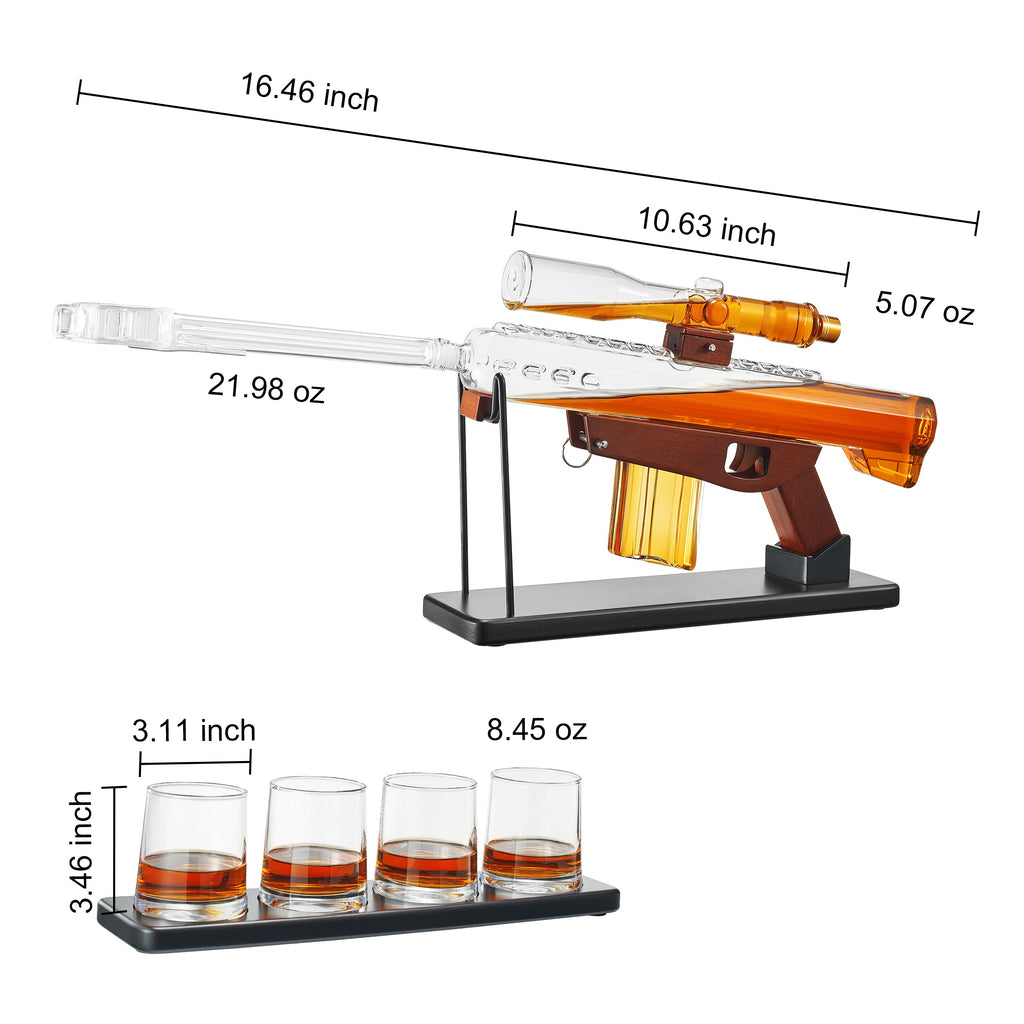Gifts For Men Dad Whiskey Decanter Set Sniper Scope Glass Gun Ar Limited Edition Silencer Stopper 22