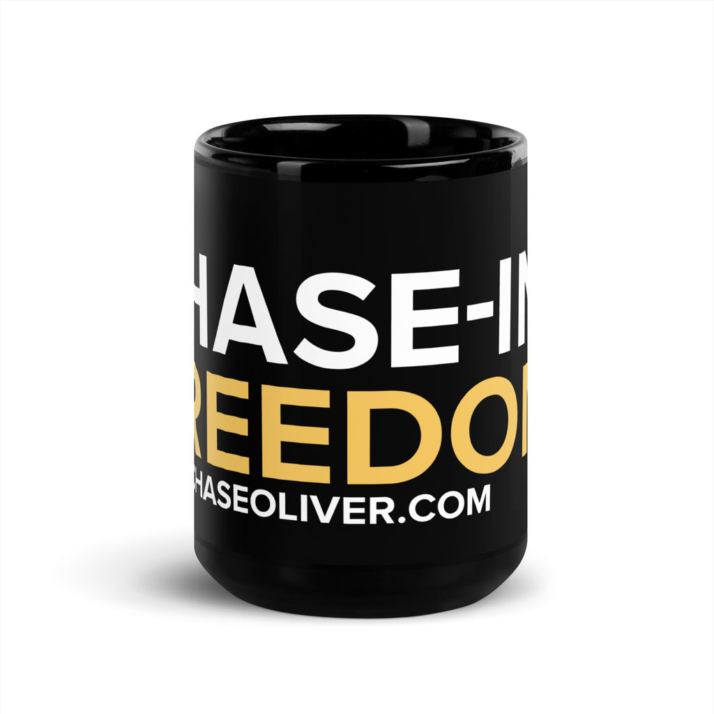 Chasing Freedom Black Glossy Mug