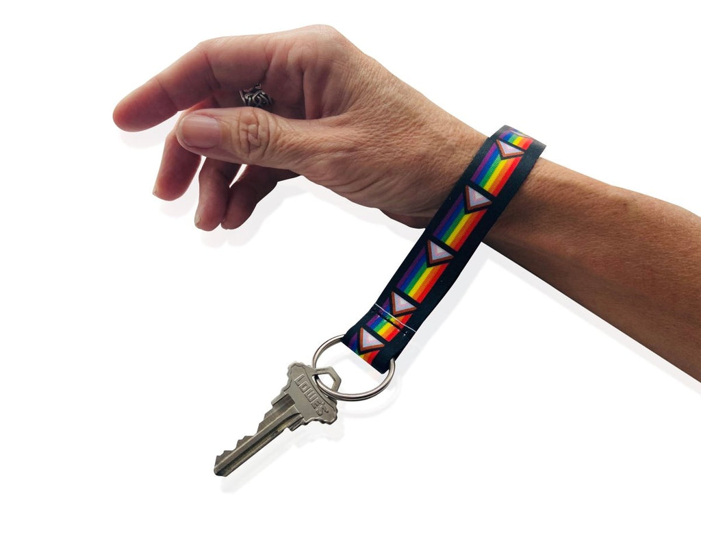 50 Pack Daniel Quasar's "Progress Pride" Flag Lanyard Style Keychains (50 Keychains)