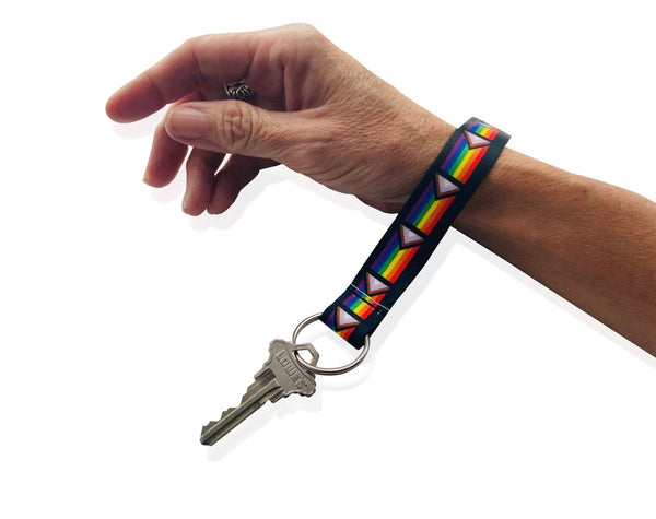 50 Pack Daniel Quasar's "Progress Pride" Flag Lanyard Style Keychains (50 Keychains)