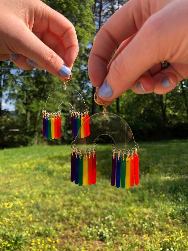 Rainbow Cloud Pride Earrings
