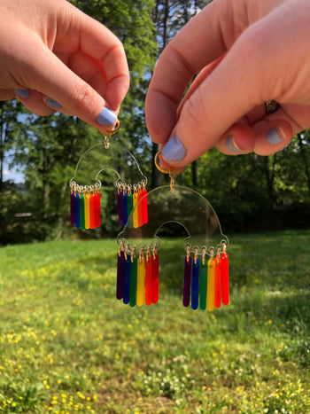 Rainbow Cloud Pride Earrings