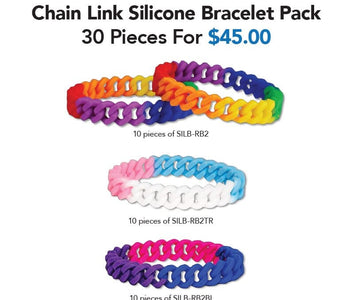 Gay Pride Chain Link Bracelet Variety Pack Bundle (30 Pieces)