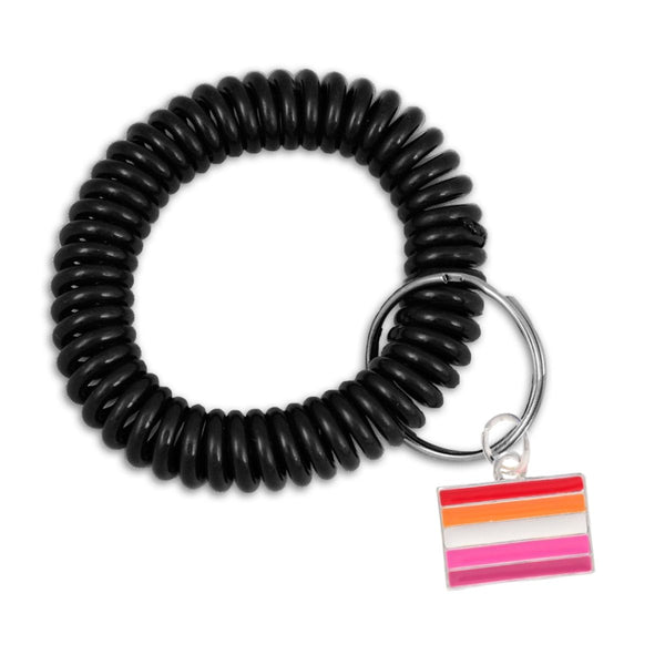 12 Pack Gay Pride Elastic Keychain Bracelets (Pick Your Charm) - 12 Keychains