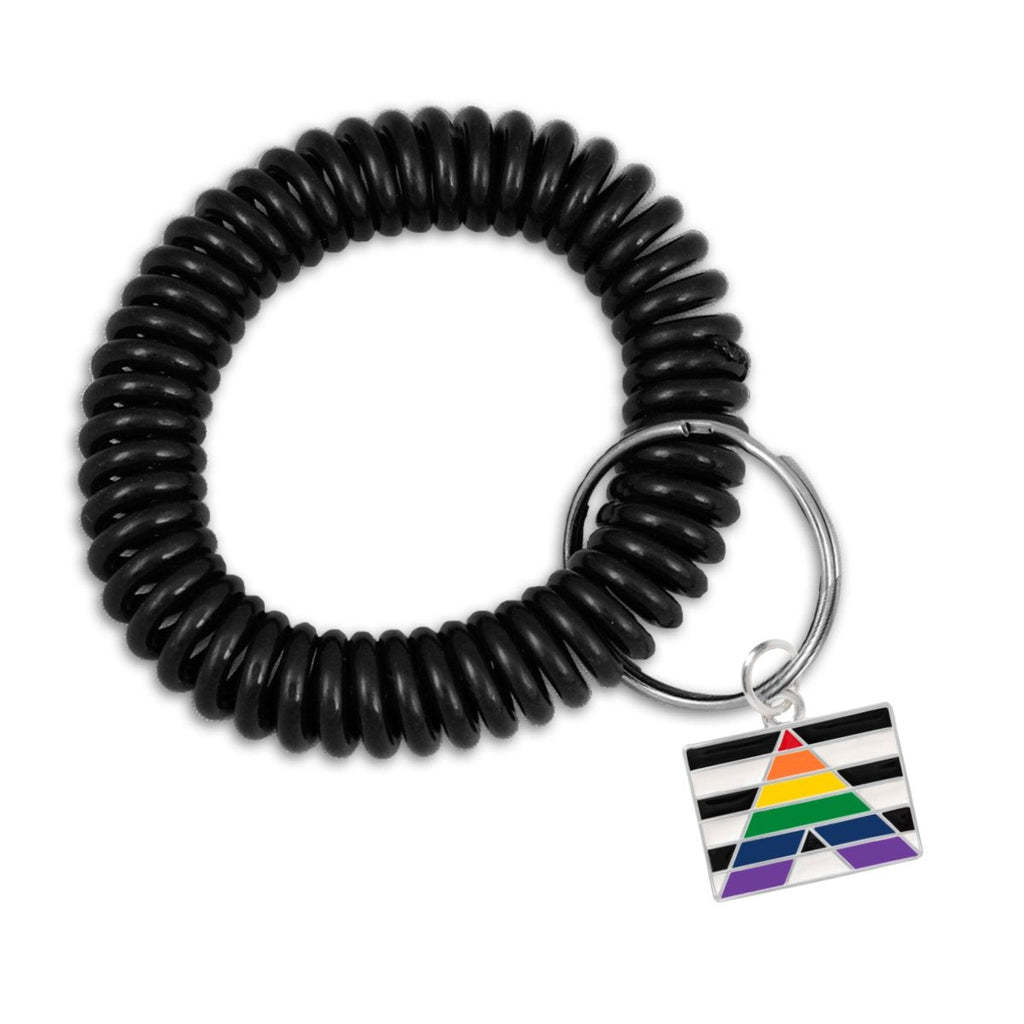 12 Pack Gay Pride Elastic Keychain Bracelets (Pick Your Charm) - 12 Keychains
