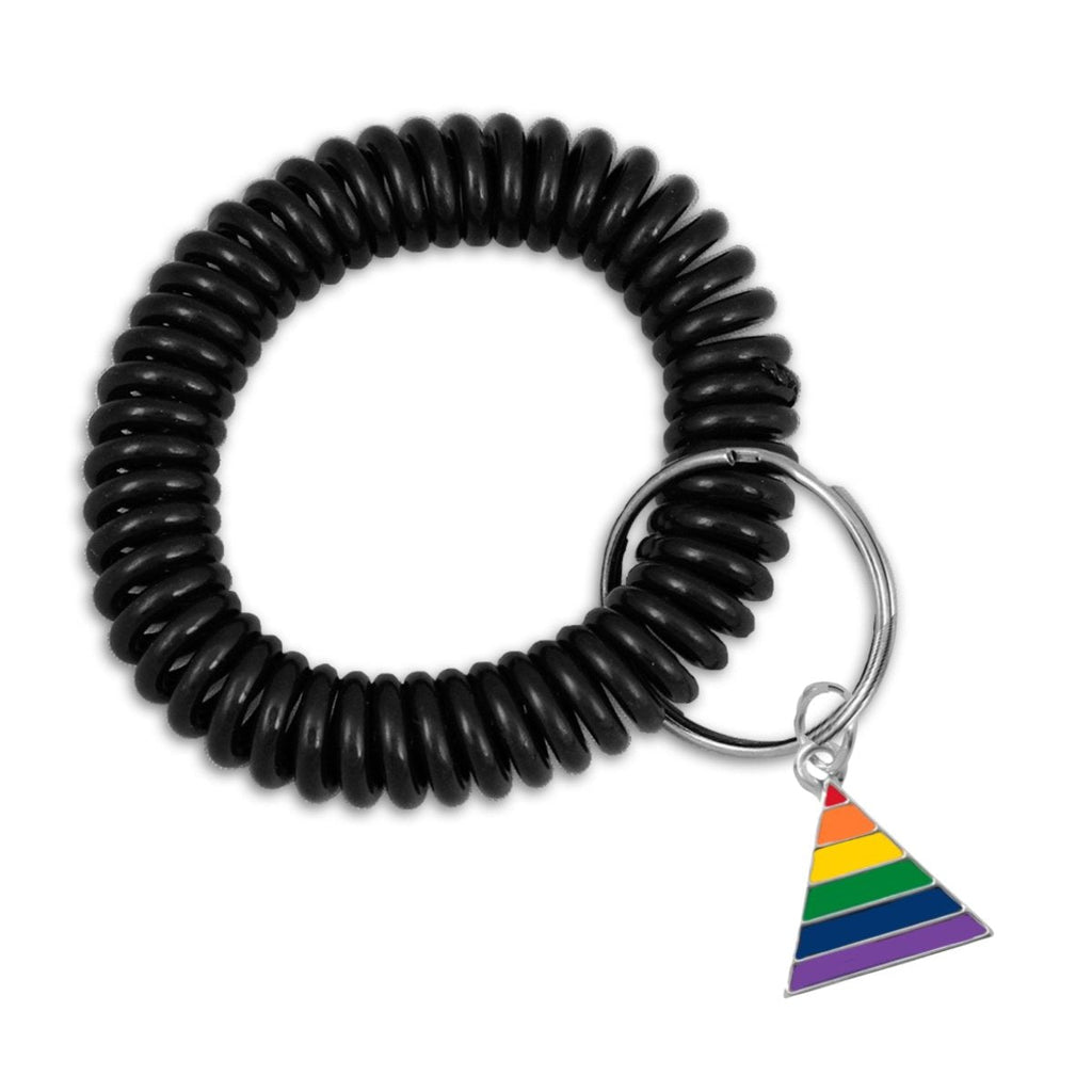 12 Pack Gay Pride Elastic Keychain Bracelets (Pick Your Charm) - 12 Keychains