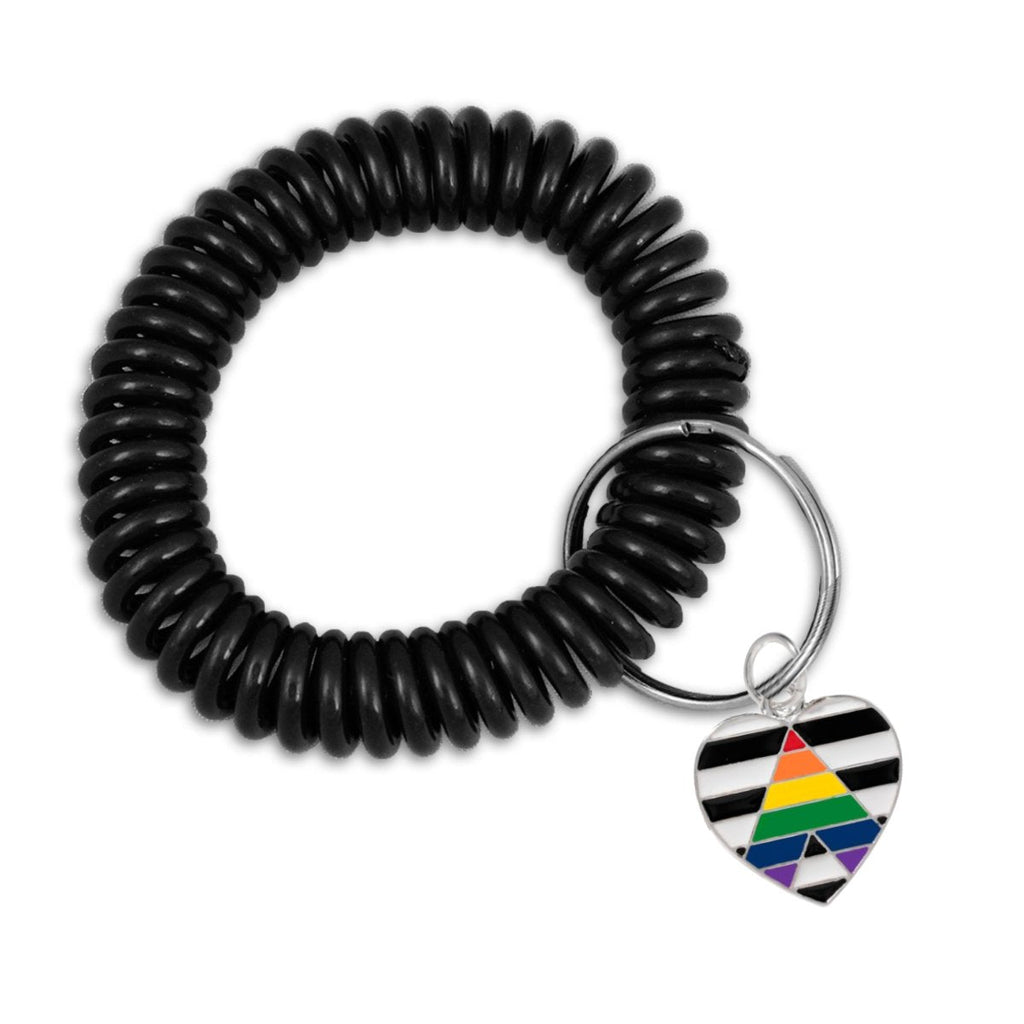 12 Pack Gay Pride Elastic Keychain Bracelets (Pick Your Charm) - 12 Keychains